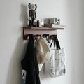Entrance Coat Rack ，Coat Hooks, Wall-Mounted Wooden Hook Rack, Wall-Mounted Shelves are Very Suitable (Teak Colored Finish—A-1)