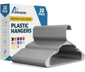 Lifemaster Plastic Clothes Hangers – Heavy Duty Hanger Set, for Organizing Clothes, Dresses, and Coat, Holds Up to 5 lbs, Space-Saving Hangers with Non-Slip Shoulder Grooves, Pack of 20, Gray
