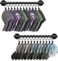 Lunies Hat Rack for Wall with 24 Hooks, Hat Organizer Holder for Baseball Caps, Cap Organizer Hanger, Hat Hanger for Closet, Black Hat Holder with Clips 2 Pack