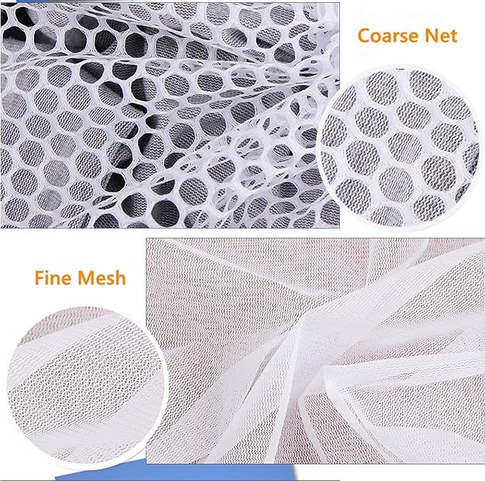 Mesh Laundry Bags, Pack of 4 Durable Drawstring Laundry Washing Bags for Delicates, Garments, Lingerie, Socks, Bras and Baby Clothes(White)