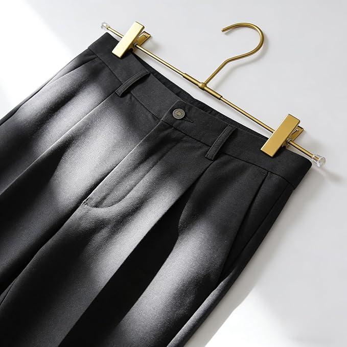 11.8" Gold Matt Aluminium Metal Bottom Clips Pants Trousers Clothes Hangers,10 Pack Heavy Duty Space Saving Durable Adjustable Clips Legging Organizer,Toddler Infant Hangers Shirts Newborn