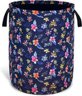 Flowers Laundry Basket Foldable Oxford Cloth With Handle Portable Colorful Storage Basket Organizer Suitable For Laundry Room/Bedroom/Living Room/Children'S Room (18.9 X 16.5 Inch)