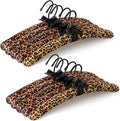 TOPIA HANGER Padded Hangers for Women Clothing,17-inch Satin Hangers 10 Pack Thick Foam Padded No Shoulder Bump for Sweaters, Coat, Blouses, Dresses-Leopard, CT18L-10