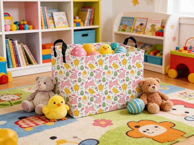 Rectangular Easter Basket Kids Basket Rectangular Cute Storage Bin Organizer Box Room Decor for Home Decor.
