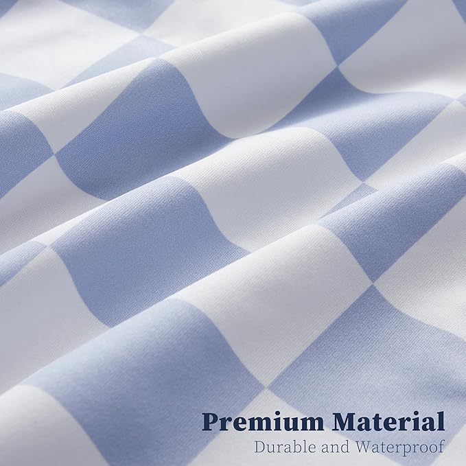 Checkered 2 Pcs Large Travel Laundry Bags for Dirty Clothes, Aesthetic Trendy Waterproof Washable Laundry Bag with Handle for Travel, Gym, Swimming Pool, Blue