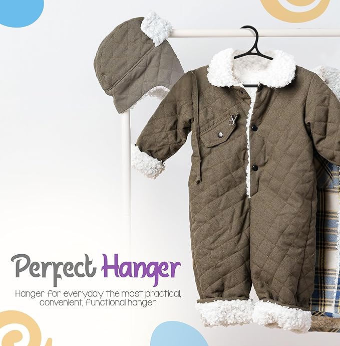 Utopia Home Kids Hangers - 11 Inch Plastic Baby Hangers for Closet - Infant or Childrens Hangers for Clothes 40 Pack (Black)