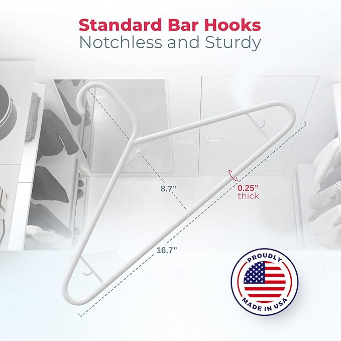 Neaties Plastic Hangers 15 Pack – Made in The USA – 6lb Capacity Standard Clothes Hangers with Strap Hooks for Dresses, Lingerie, Shirts, Pants, and Jackets – Pink