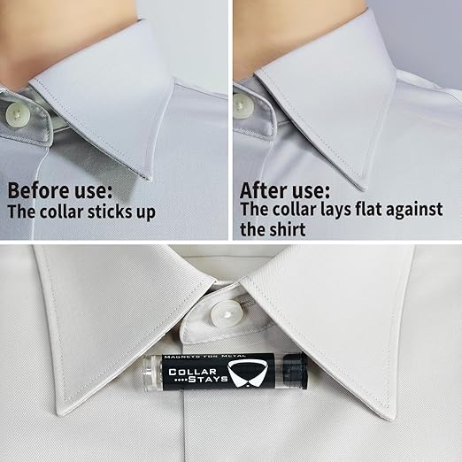 Magnets for Metal Collar Stay, Magnetic Collar Stays for Men, Collar Stays Magnetic, N42 Strong Magnetic Collar Holders Replacement, Mini Portable Packaging 20Pcs（ 0.4 * 0.08”/10 * 2mm）
