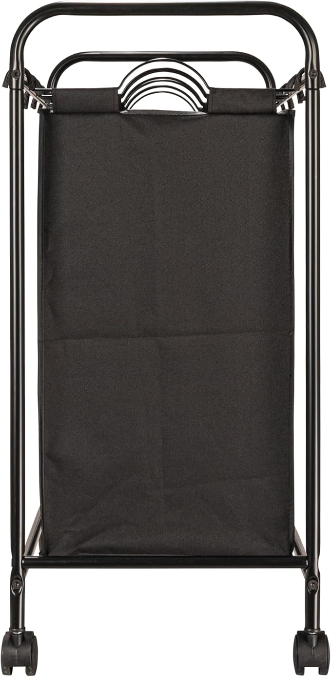 Household Essentials Rolling Laundry Sorter, 4 Bag Laundry Sorter Cart with Washable and Removable Bags, Black