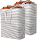 Lifewit 2 Pack Laundry Hamper Large Collapsible Laundry Baskets, Freestanding Waterproof Clothes Hamper with Easy Carry Handles in Laundry Room Bedroom Bathroom College Dorm, Grey, 2 x 125L
