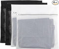 4Pack Mesh Laundry Bag Delicates Laundry Bag-Extra Large Durable Wash Bag with Honeycomb Mesh Big Clothes,Household,Bed Sheet,Stuffed Toys,Curtain,Blanket,Bedcover,Sweater,24x24In(2Black & 2White)