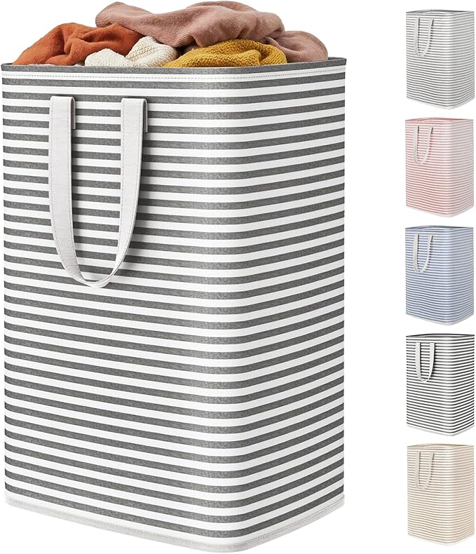 Lifewit 1 Pack Laundry Hamper Large Collapsible Laundry Baskets, Freestanding Waterproof Clothes Hamper with Easy Carry Handles in Laundry Room Bedroom Bathroom College Dorm, Black, 80L