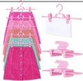 20 Pcs Pink Skirt Hangers with Clips Space Saving Skirt Hangers for Women Hanging Closet Organizers with 360° Swivel Hook Clothes Storage for Skirts Dresses Legging Trouser Jeans