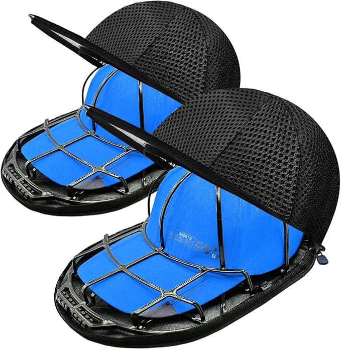 Hat Washer for Washing Machine, Cap Washer with Mesh Bags, Hat Washer for Baseball Caps, Hat Cleaner/Cleaning Protector (Black - 2 Pack)