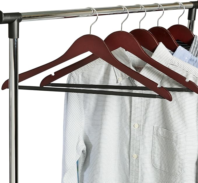 Honey-Can-Do No Slip Wooden Coat Hangers, Cherry Wood, 24-Pack