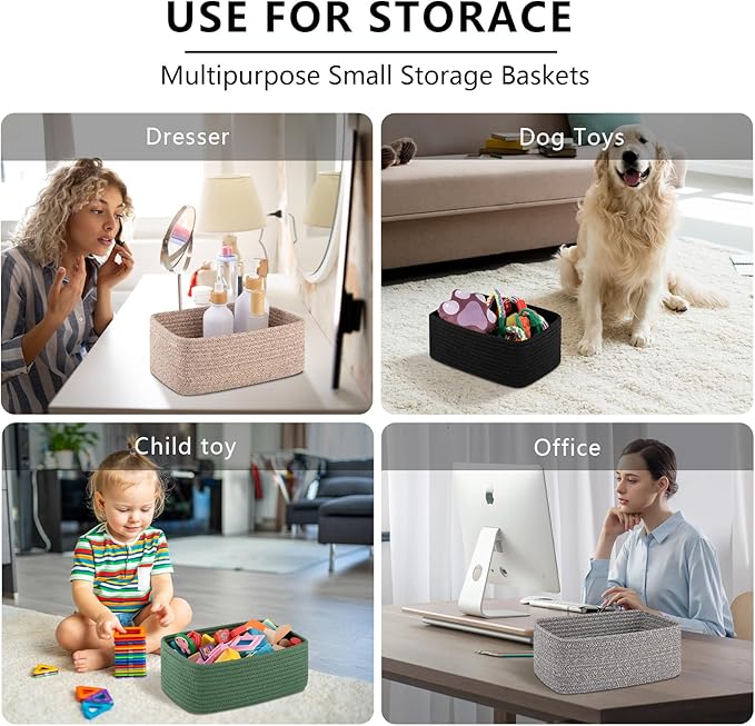 6 Pack Storage Baskets for Shelves, Small Baskets for Shelves, Cute Decorative Storage Bins, Organizer Basket for Gifts Empty, 11.8''Lx7.8''Wx4.7''H-Brown
