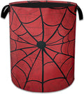 Red Spider Web Laundry Basket Collapsible Laundry Hamper, Oxford Cloth Storage Bin for Room/Bathroom/Bedroom/Dormitories 16" X 20.8"