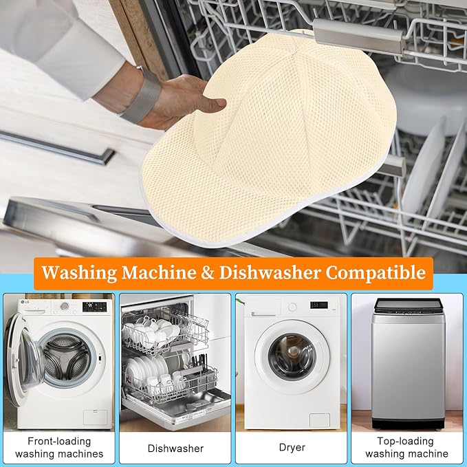 Coopahce Hat Washer for Washing Machine, Hats Cleaner for Baseball Caps, Hat Washing Cage Cap Washer, Dishwasher Hat Holder