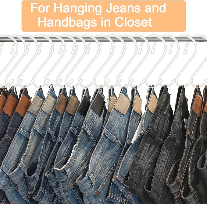 3 Inch 12 Pack Small S Hooks,Heavy Duty S Hooks for Hanging Plants,Vinyl Coated Non Slip S Hook,White S Hook for Hanging Plants, Clothes, Kitchen Utensil, Pots, Pans, Bags,Pot Rack ﻿