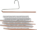 Mawa by Reston Lloyd Non-Slip Space Saving Clothes Hanger with Single Rod for Pants, Style KH35U, Copper, Set of 160