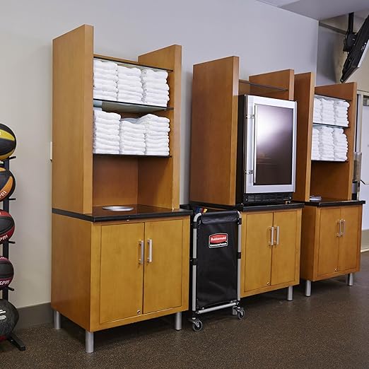 Rubbermaid Commercial Products, Collapsible X Cart, Black, Steel 4 Bushel Bin, Commercial Laundry Cart with Wheels for Hotel/Nursing Home/Home/College Easily Move Laundry/Supplies/Groceries