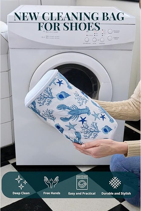 Bluehome Shoe Washing Machine Bags (2-Pack) – Protective Mesh Laundry Bags for Shoes, Includes Sneaker Brush
