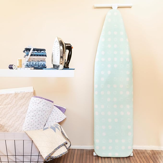 Love Sew Wool Reversible Fitted Ironing Board Cover - 2 in 1 - One Side Wool One Side Cotton (Fits 54" x 18" Standard Ironing Boards) (Aqua Blue)