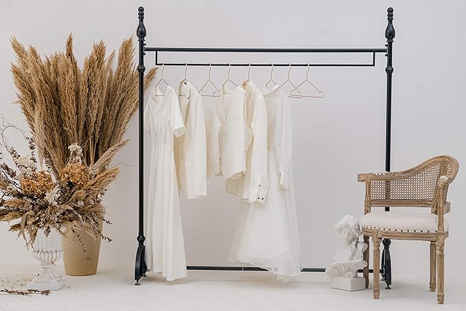 17 Inch Metal Clothes Hanger 20 pack, 4.0mm Heavy Duty Shirt Blouse Hanger for Coat Suit Bridal Boutique, Space Saving Slim Wire Hanger for Camisole Trousers Wedding Dress（Matte Rose Gold）