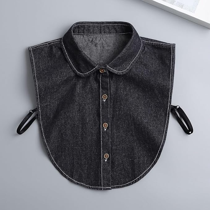Eforcase Fake Collar Detachable Dickey Collar for Women Denim Fake Collar False Shirt Collar Dickey Collars Faux Collar