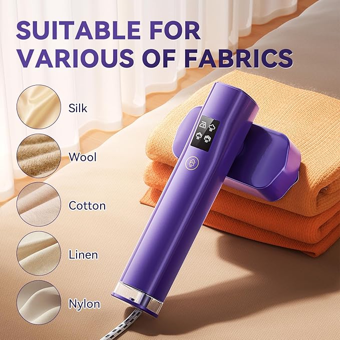 Steamer for Clothes,Portable 2 in 1 Handheld Clothing Steamer for Garment,1200W Efficient Rotatable Steam & Iron for Travel