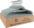 Deco Express Velvet Hangers, Space Saving Non Slip Coat Hangers for Clothes Multipack (Grey, 50 Pack)
