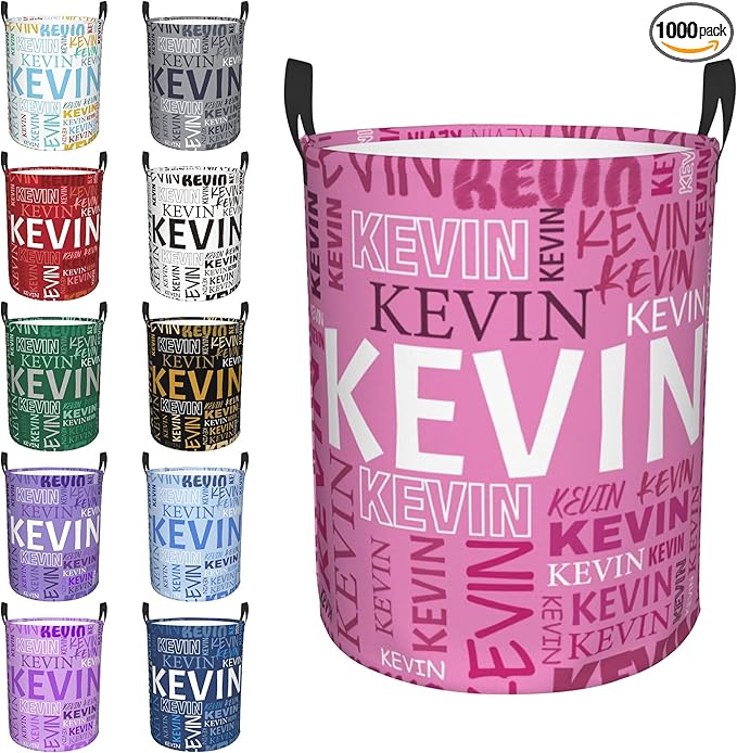 Custom Name Laundry Hamper, Personalized Dirty Clothes Hamper with Name for Bathroom Bedrooms Clothes Storage Organizer, Personalized Gifts for Boys Girls Men Women