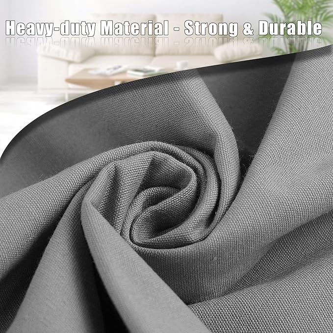 Sanlykate Large Canvas Cotton Laundry Bag with Drawstring & Handles, Heavy Duty Durable Dirty Clothes Organizer, Tear Resistant Hamper Liner Storage Bag, Travel Sack, 25.5 x 34inch - Dark Grey