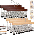 2026 New Closet Organizer with 10 Clips - Space Saving Hanging Closet Organizer, 12 Clips, Closet Organizers and Storage, 360° Rotating, for Jeans, Hats, Shorts, Socks (（Brown+Nature）*6)