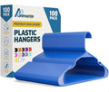 Lifemaster Plastic Clothes Hangers – Heavy Duty Hanger Set, for Organizing Clothes, Dresses, and Coat, Holds Up to 5 lbs, Space-Saving Hangers with Non-Slip Shoulder Grooves, Pack of 100, Blue