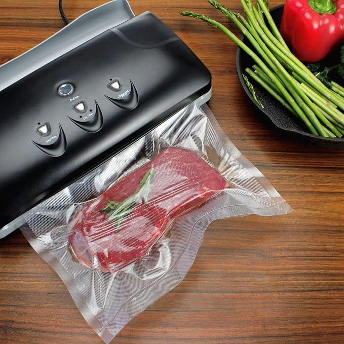 Vacuum Sealer Bags Rolls (2-Pack), 8” X 50’ Heavy Duty Commercial Grade Embossed Bags for Food Preservation Freezer Sous Vide Cooking(Total 100 Feet)