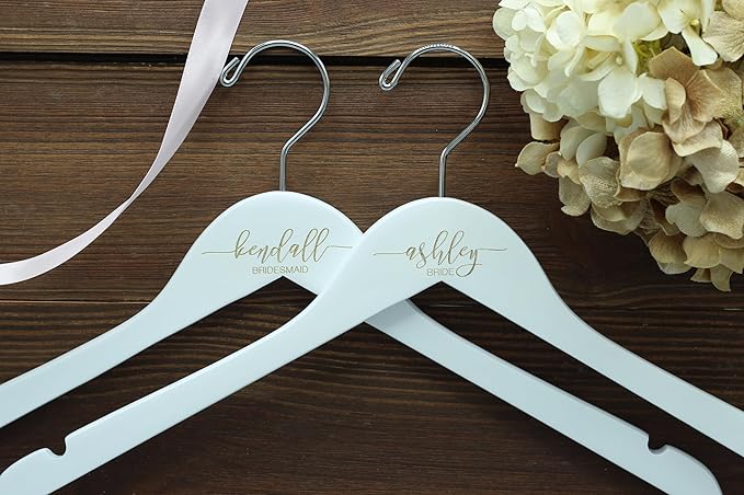 Gold Personalized Bridal Hanger, Engraved Wedding Hangers, Bride Keepsake, Custom Mrs
