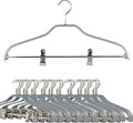 Mawa by Reston Lloyd Silhouette Series Non Slip Space Saving Hanger with Pant Clips, Style 40/FK,Set of 70, Silver