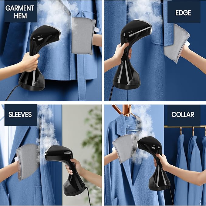 Steamer Iron for Clothes 1800W, Zorslesy Fast Heat Up Hand Clothing Garment Steamer, Portable Handheld Travel Fabric Steamer Plancha de Ropa a Vapor with 300ml Water Tank for Cleaning