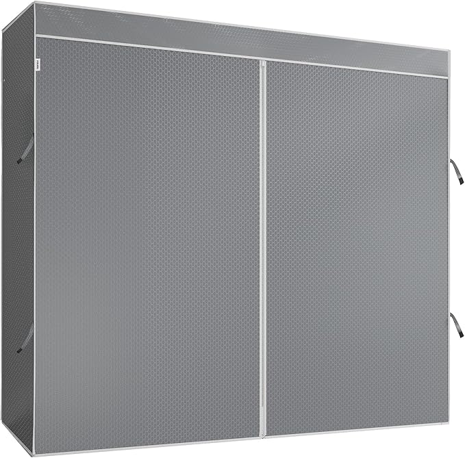 VIPEK Cover ONLY for V4S/V5 Medium/V30/V5i Medium Garment Rack, Upgarded Polyester Dustproof Cover Clothing Rack Cover with Zipper, 57.9" L X 17.3" W X 74.8" H, Grey