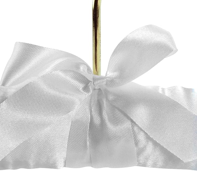Hangerworld White 17inch Satin Padded Top Garment Wedding Clothes Coat Hangers with Buttons