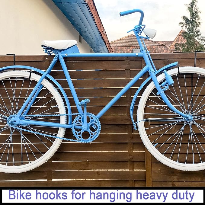 Heavy Duty 8 Pack Vinyl Coated Hooks for Hanging and Organizing, Large Ladder Hooks, Garage Bike and Tool Hanger, Black