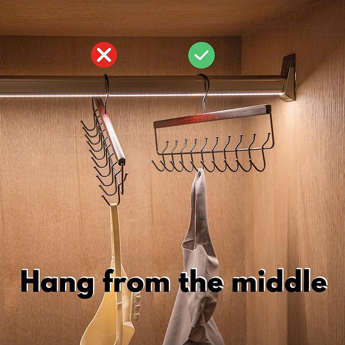 Bra Hanger 2 Pack with Premium Wood, 40 Hooks Large Capacity Closet Organizer for Belt Bra Tie Scarf and Tank Top, Space Saving Rack 360° Rotatable with Sturdy Metal Hooks
