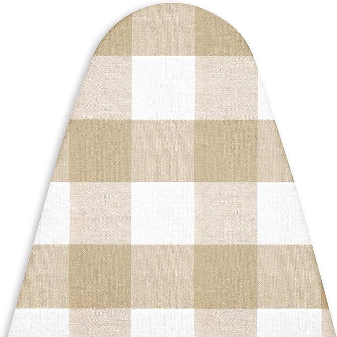 Encasa XO Ironing Board Cover and Pad 54"x15" - 4mm Felt Large Iron Board Cover with Padding, Stain-Safe Dye, Non Slip, Elastic Bungee Cord Tightening, Heat Resistant Buffalo Beige