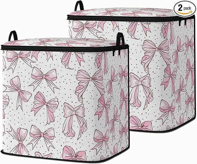 king comforter storage bag,clothes blanket bedding pillow quilt organizer for closet,fabric moving bags with portable handles and zipper 95L(2pack)
