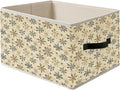 Vintage Winter Snowflake Neutral Christmas Storage Bin Box with Handles, Rustic Holiday Winter Christmas Foldable Organizer Basket Toybox for Home Bedroom Bathroom Clothes Toys Books