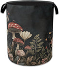 Mushrooms Forest Laundry Basket Collapsible Laundry Hamper, Oxford Cloth Storage Bin for Room/Bathroom/Bedroom/Dormitories 16" X 20.8"