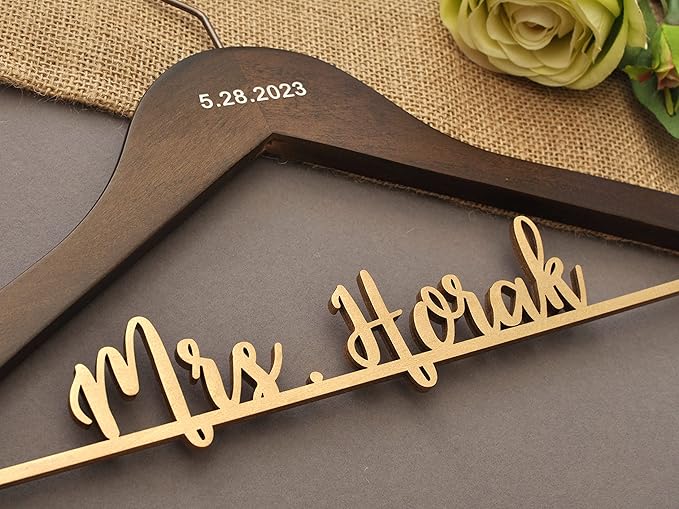 Generic Wedding Hanger, Personalized Bride Hanger, Custom Name, Natural Wood, 12-18 Days Delivery