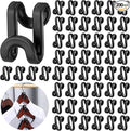 Unittype 200 Pcs Space Saving Hanger Hooks, Clothes Hanger Connector Hooks, Heavy Duty Space Saver Extender Clips for Closet Organizers (Black)