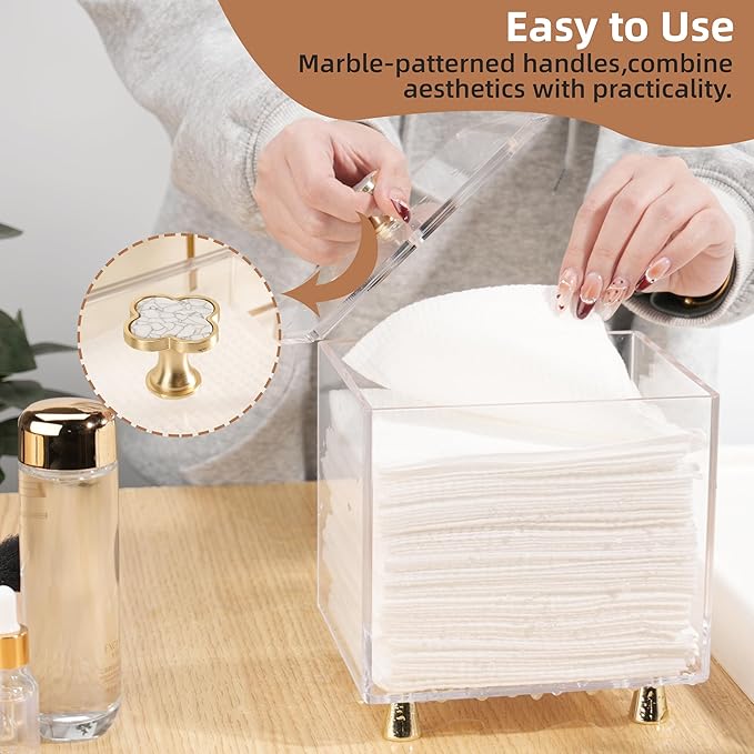 Disposable Facial Towel Holder Acrylic Storage Box Compatible with Clean Skin Club Clean Towel XL，Acrylic Face Towels Holder for Face Towelettes Bathroom Counter Storage, Organizer (Only box)